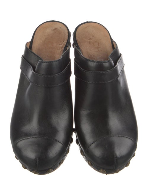 Chanel Interlocking CC Logo Leather Mules