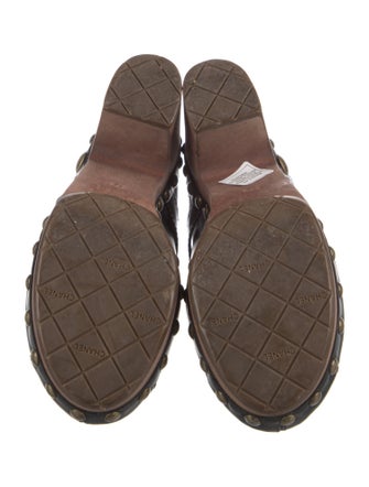 Chanel Interlocking CC Logo Leather Mules