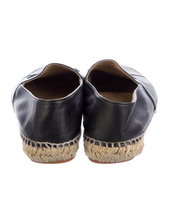 Chanel Interlocking CC Logo Leather Espadrilles