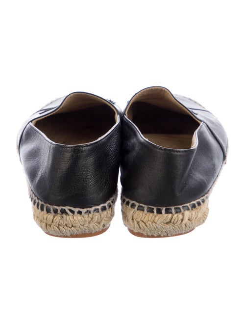 Chanel Interlocking CC Logo Leather Espadrilles