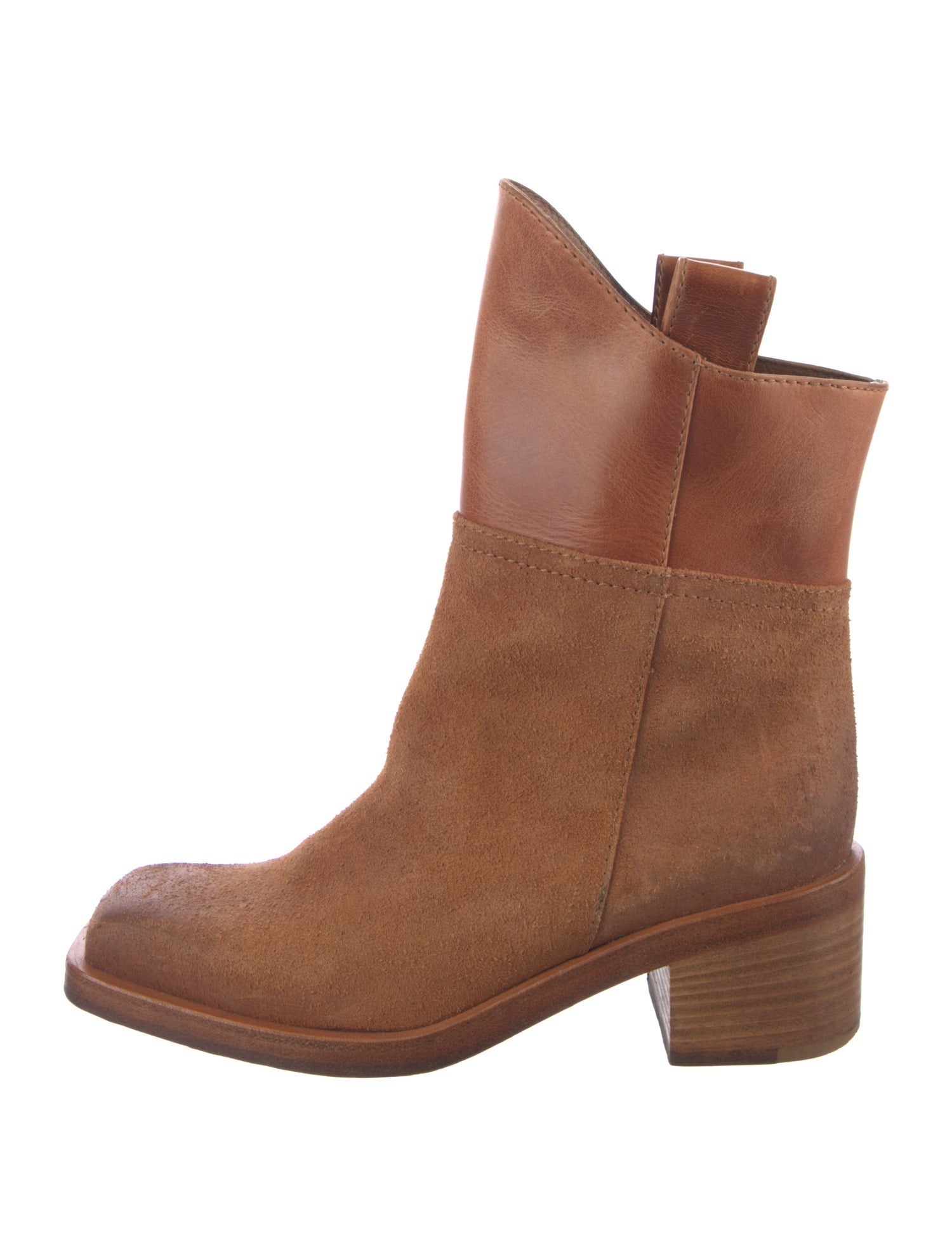 Chanel Interlocking CC Logo Suede Boots