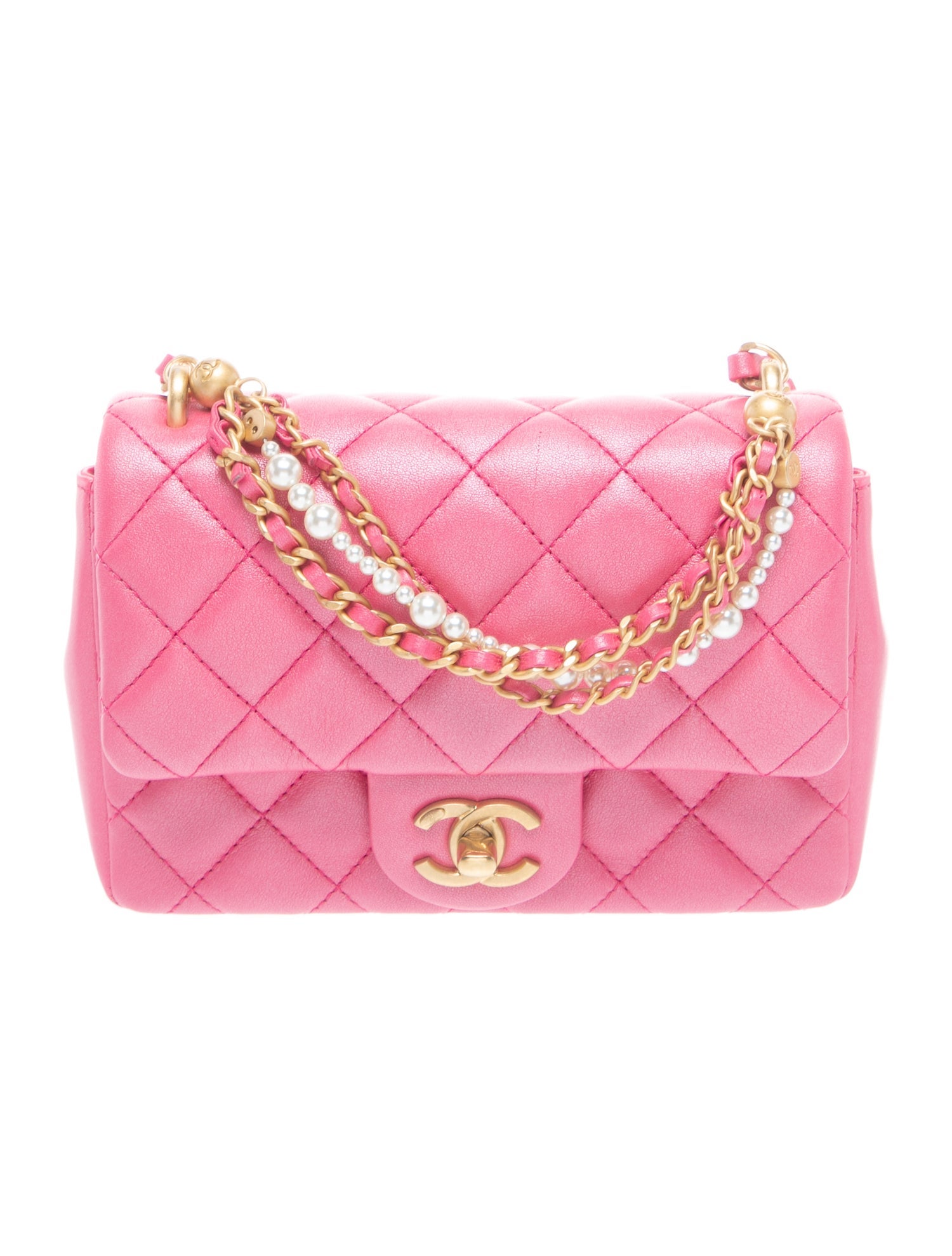 Chanel Quilted Pearl Twist Mini Square Flap