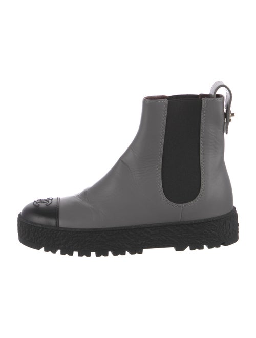 Chanel Interlocking CC Logo Leather Chelsea Boots