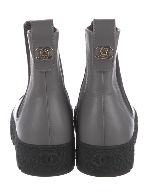 Chanel Interlocking CC Logo Leather Chelsea Boots