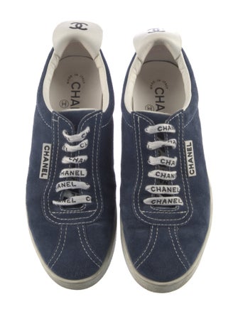 Chanel Interlocking CC Logo Suede Sneakers