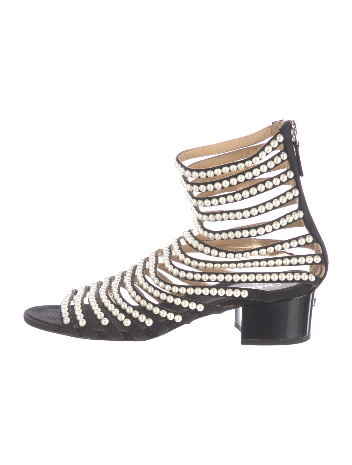 Chanel Interlocking CC Logo Gladiator Sandals