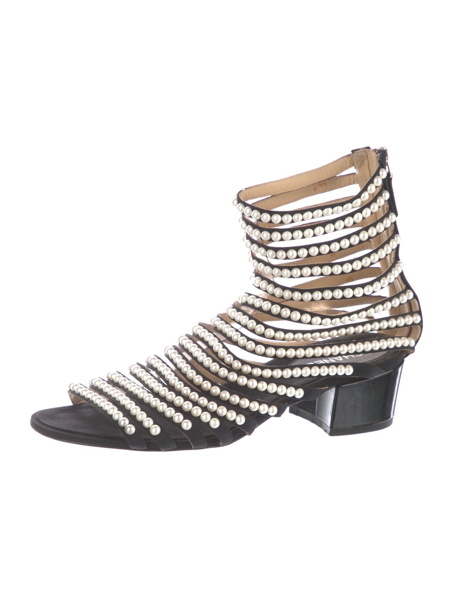 Chanel Interlocking CC Logo Gladiator Sandals