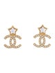 Chanel 2024 Faux Pearl & Strass CC Stud Earrings