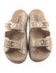 Chanel Interlocking CC Logo Leather Slides