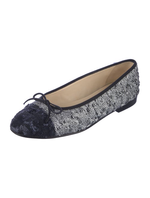 Chanel Interlocking CC Logo Tweed Ballet Flats