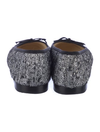 Chanel Interlocking CC Logo Tweed Ballet Flats