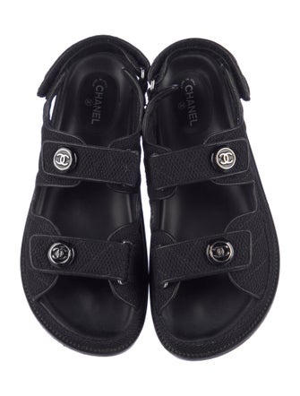 Chanel 2021 Interlocking CC Logo Slingback Sandals