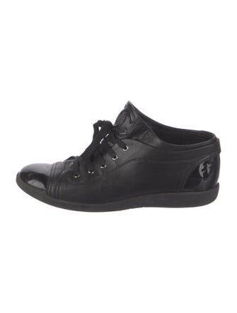 Chanel Interlocking CC Logo Leather Sneakers