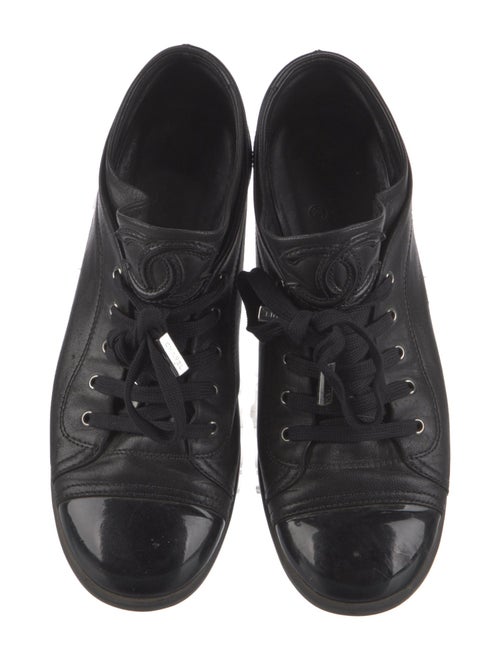 Chanel Interlocking CC Logo Leather Sneakers