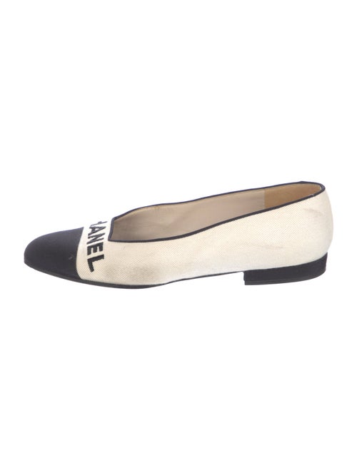Chanel Interlocking CC Logo Embroidered Accent Ballet Flats