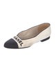 Chanel Interlocking CC Logo Embroidered Accent Ballet Flats