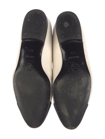Chanel Interlocking CC Logo Embroidered Accent Ballet Flats