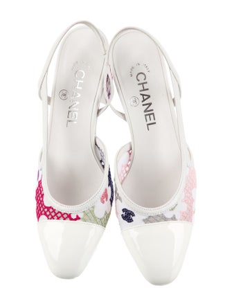 Chanel Interlocking CC Logo Mesh Accents Slingback Pumps