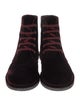 Chanel Interlocking CC Logo Velvet Lace-Up Boots