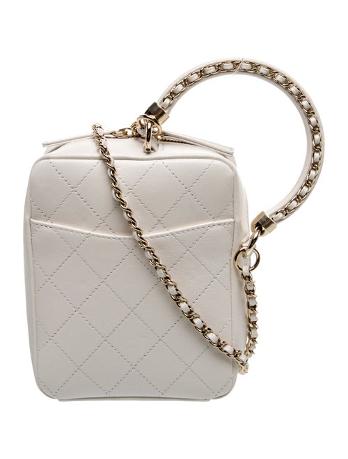 Chanel Round Chain-Link Handle Quilted Camera Case