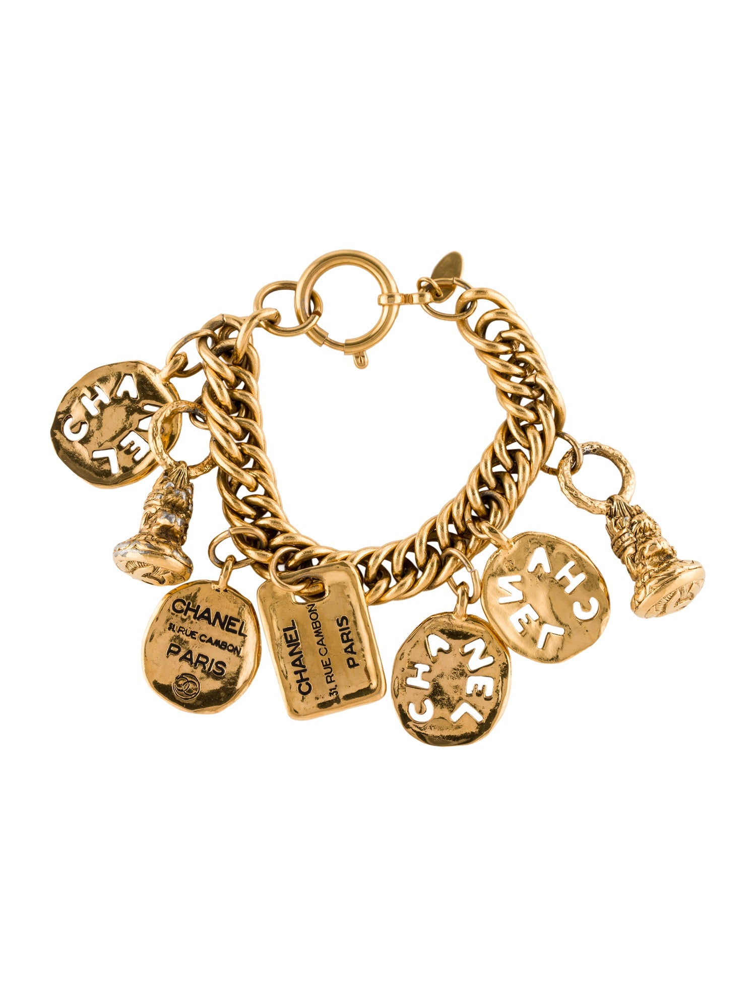 Chanel Vintage Logo Charm Bracelet
