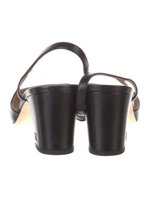 Chanel Interlocking CC Logo Leather Slingback Pumps