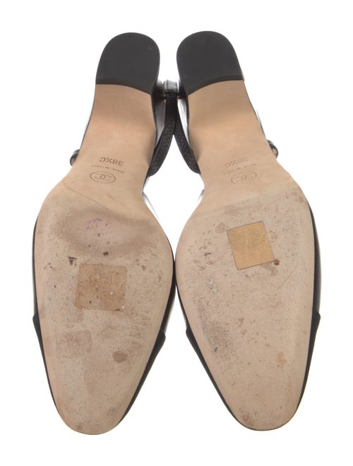 Chanel Interlocking CC Logo Leather Slingback Pumps