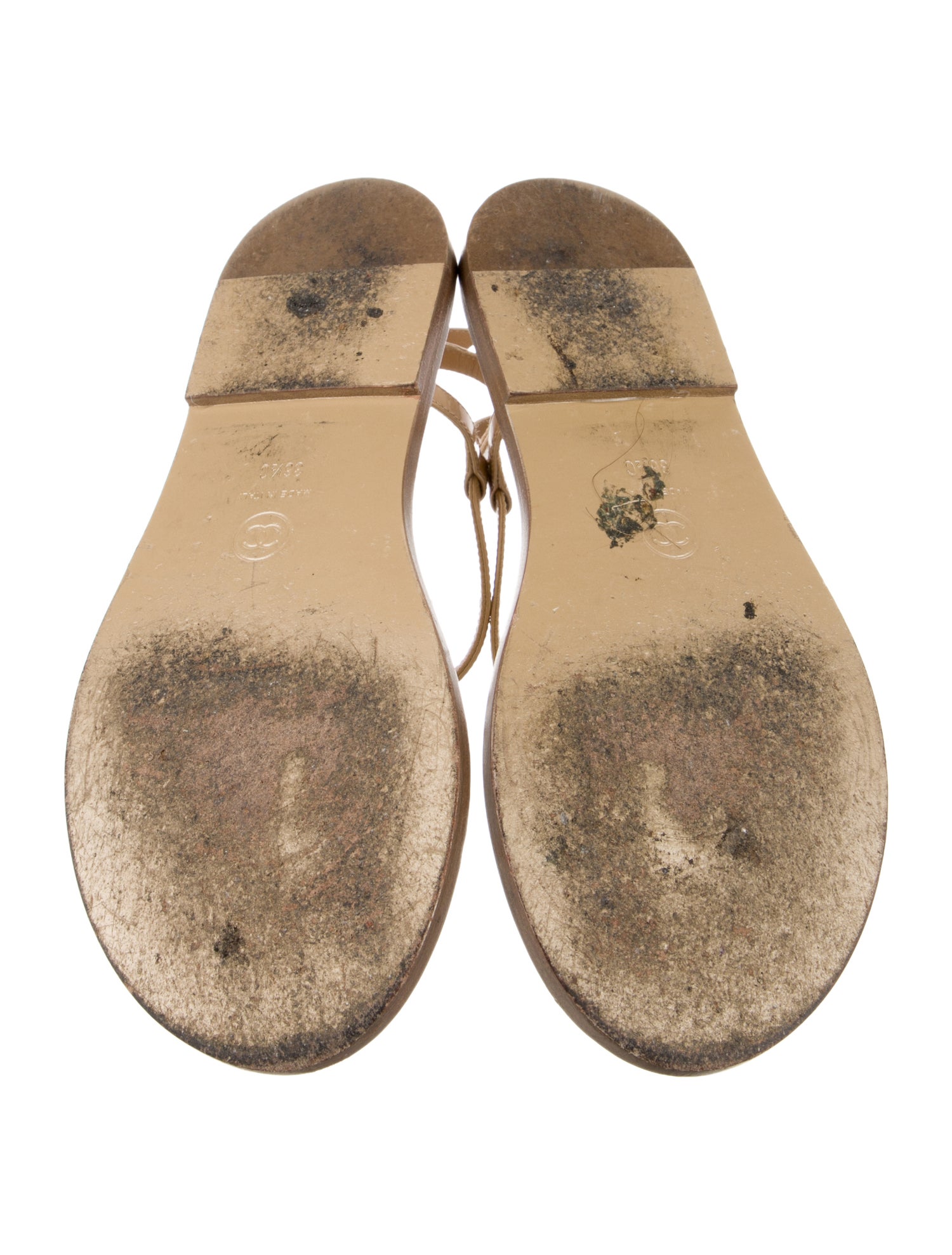 Chanel 2017 Interlocking CC Logo T-Strap Sandals