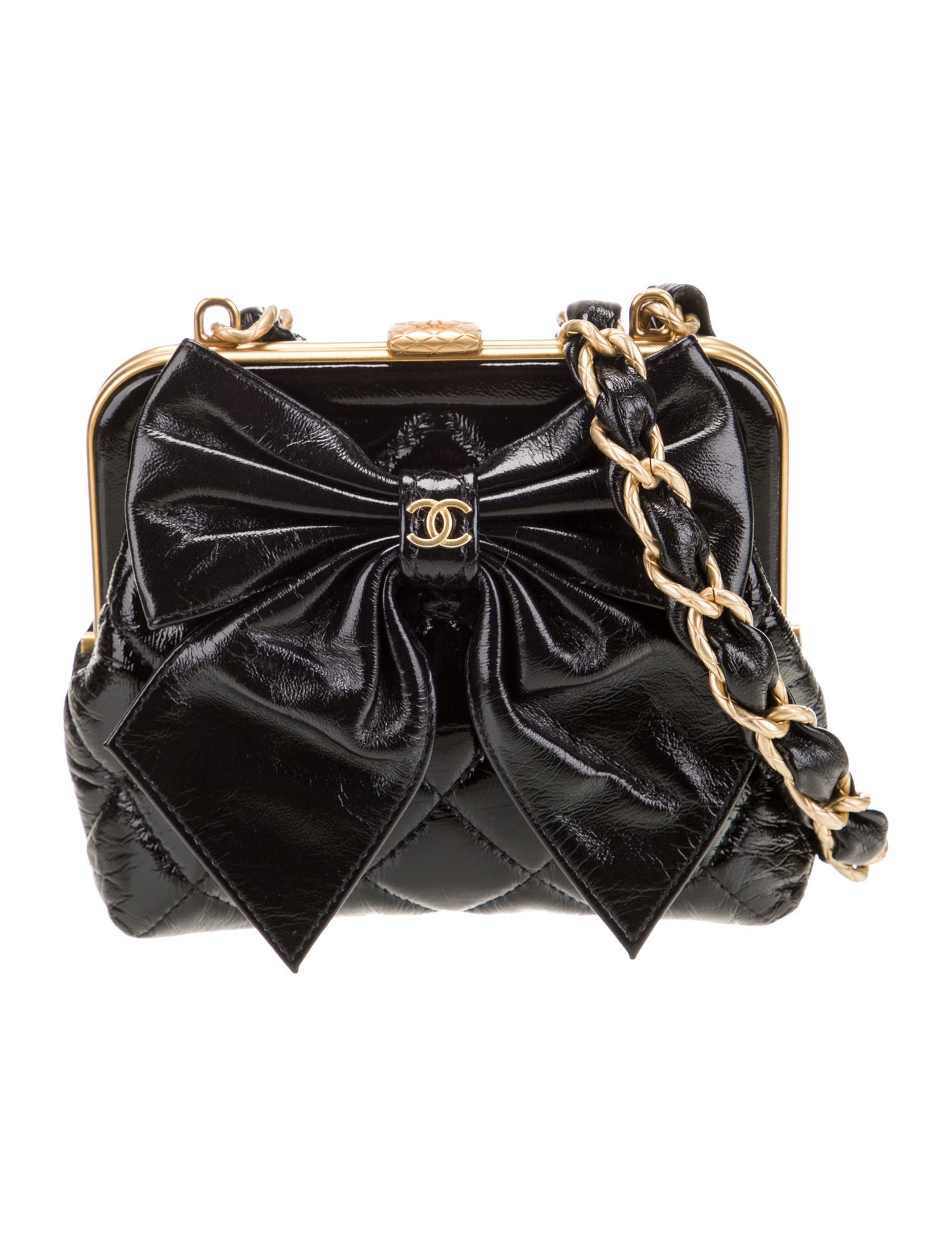 Chanel CC Bow Clutch With Chain