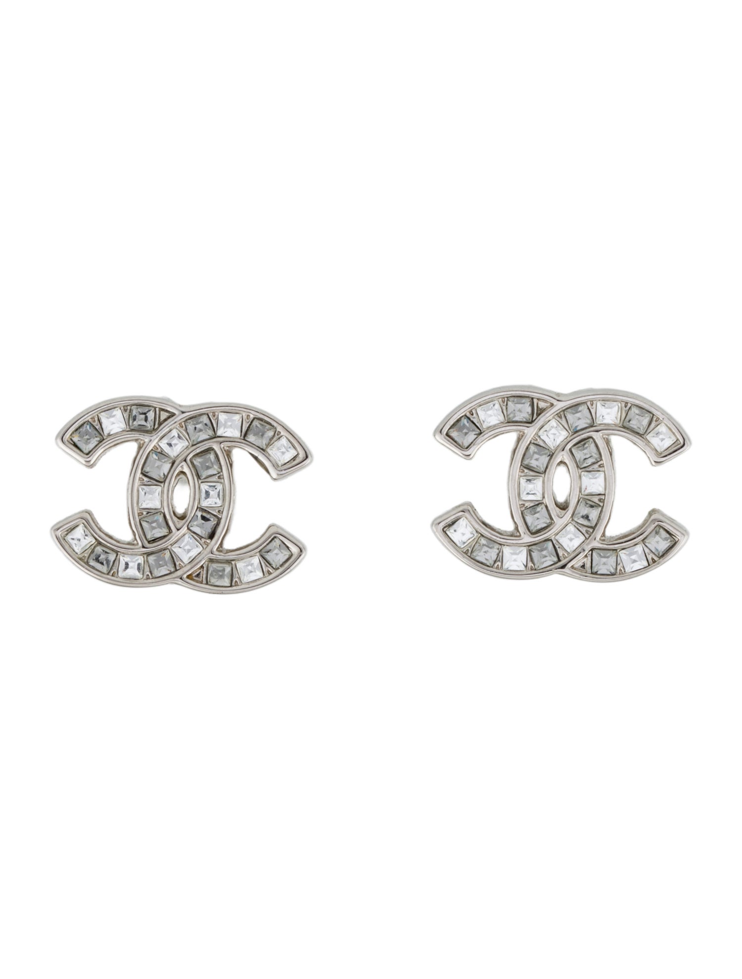 Chanel Strass CC Stud Earrings