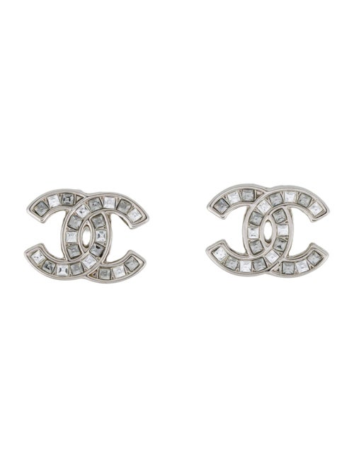 Chanel Strass CC Stud Earrings