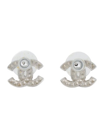 Chanel Strass CC Stud Earrings