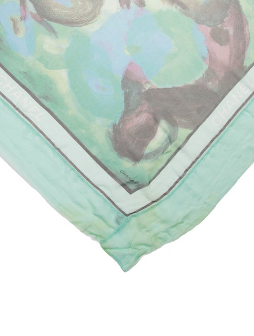 Chanel Silk Interlocking CC Logo Scarf