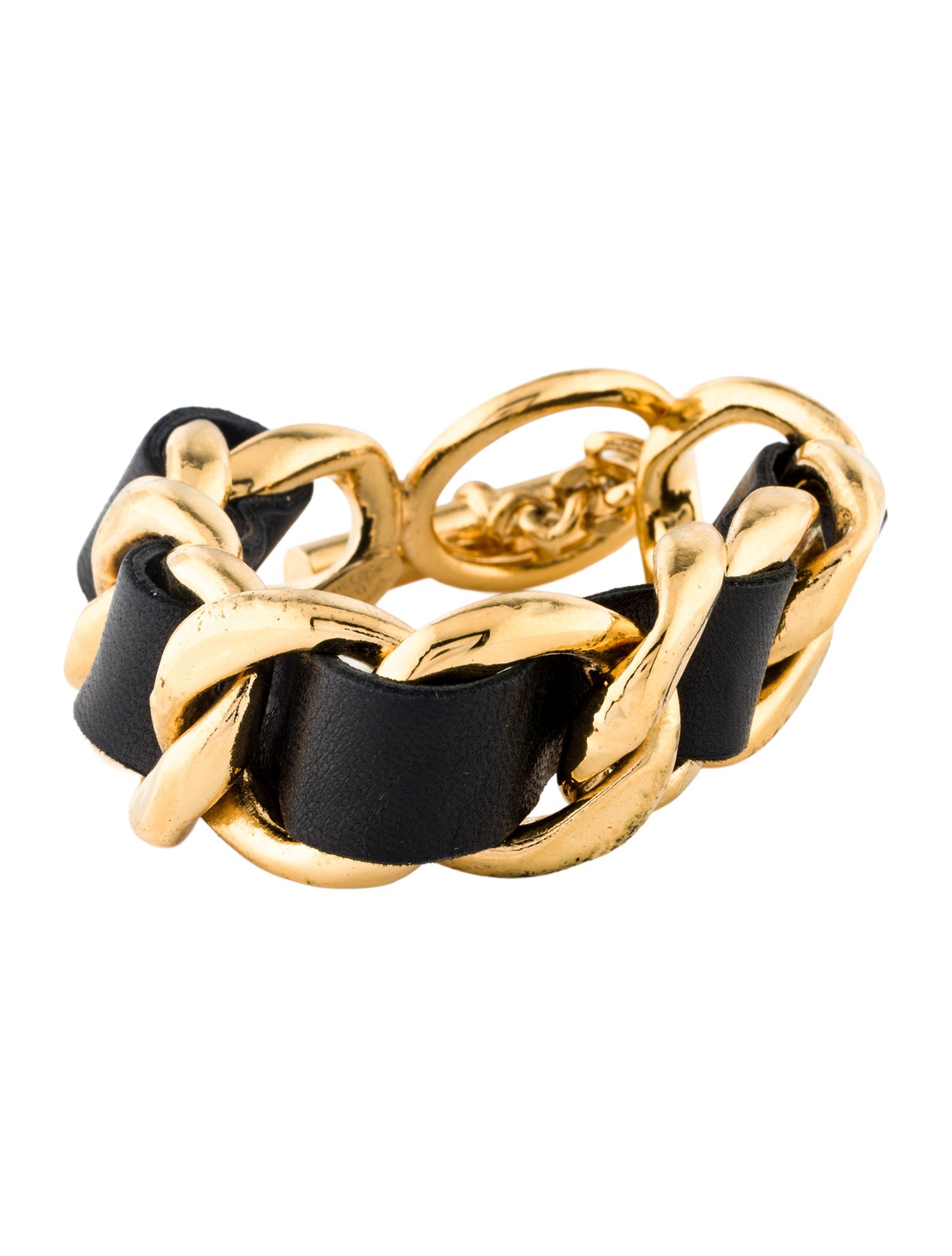 Chanel Vintage Leather Link Bracelet