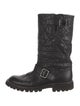 Chanel Interlocking CC Logo Leather Moto Boots