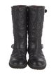 Chanel Interlocking CC Logo Leather Moto Boots