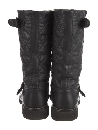 Chanel Interlocking CC Logo Leather Moto Boots