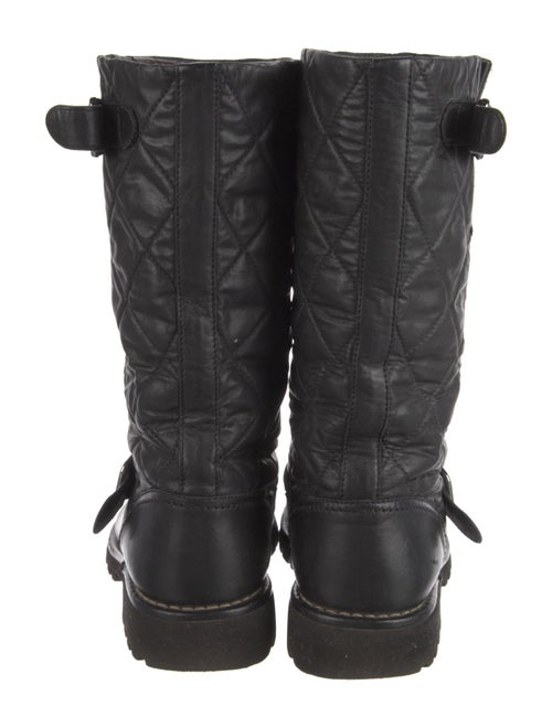 Chanel Interlocking CC Logo Leather Moto Boots