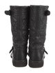 Chanel Interlocking CC Logo Leather Moto Boots