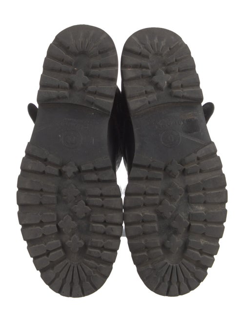 Chanel Interlocking CC Logo Leather Moto Boots