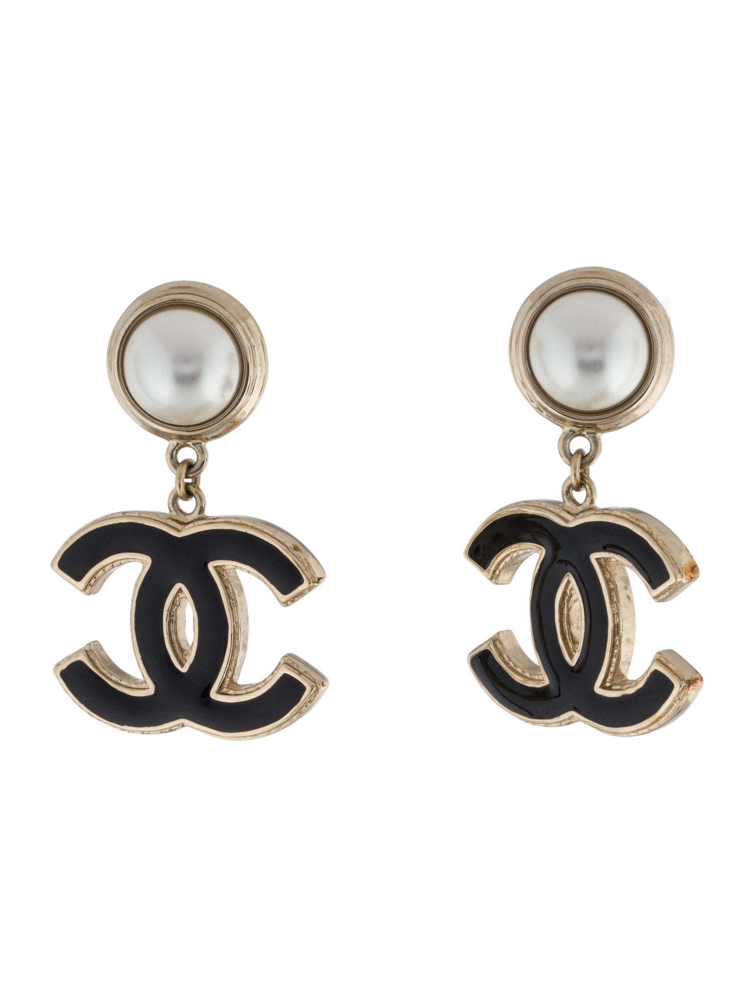 Chanel 2023 Faux Pearl & Resin Drop Earrings