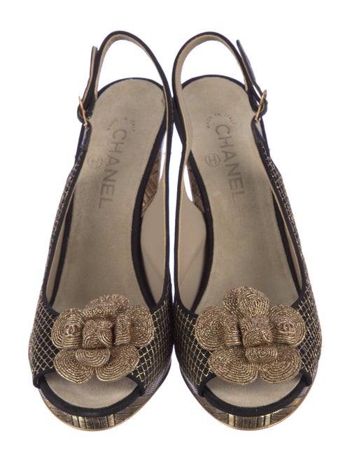 Chanel Interlocking CC Logo Slingback Sandals
