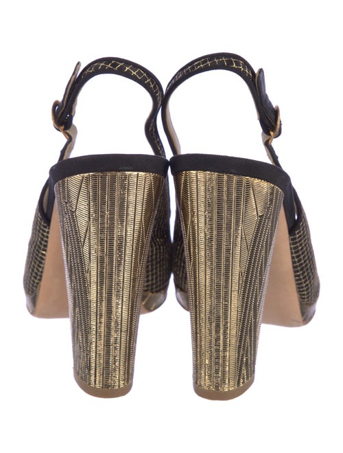 Chanel Interlocking CC Logo Slingback Sandals