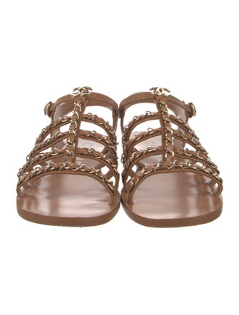 Chanel 2023 Interlocking CC Logo Gladiator Sandals
