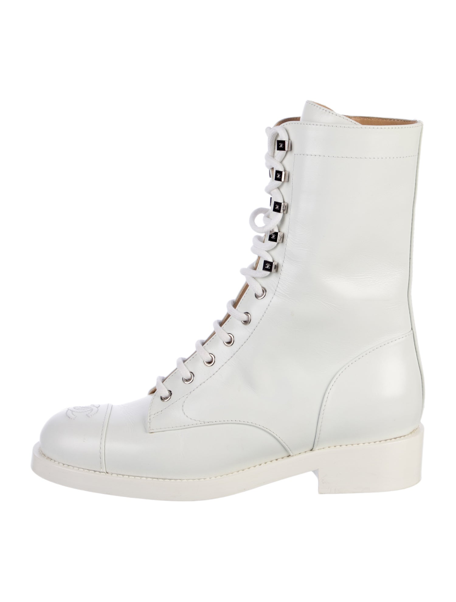 Chanel 2019 Interlocking CC Logo Combat Boots