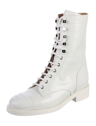 Chanel 2019 Interlocking CC Logo Combat Boots