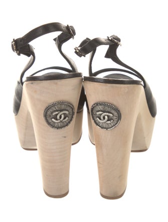 Chanel 2011 Interlocking CC Logo Slingback Sandals