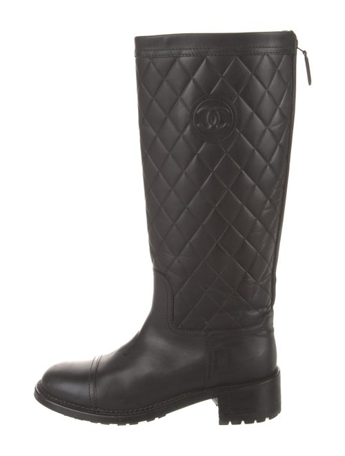Chanel Interlocking CC Logo Leather Riding Boots