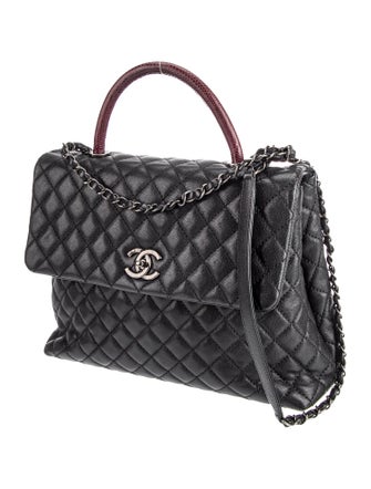 Chanel Medium Lizard-Trimmed Coco Handle Bag