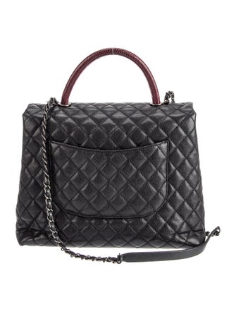 Chanel Medium Lizard-Trimmed Coco Handle Bag